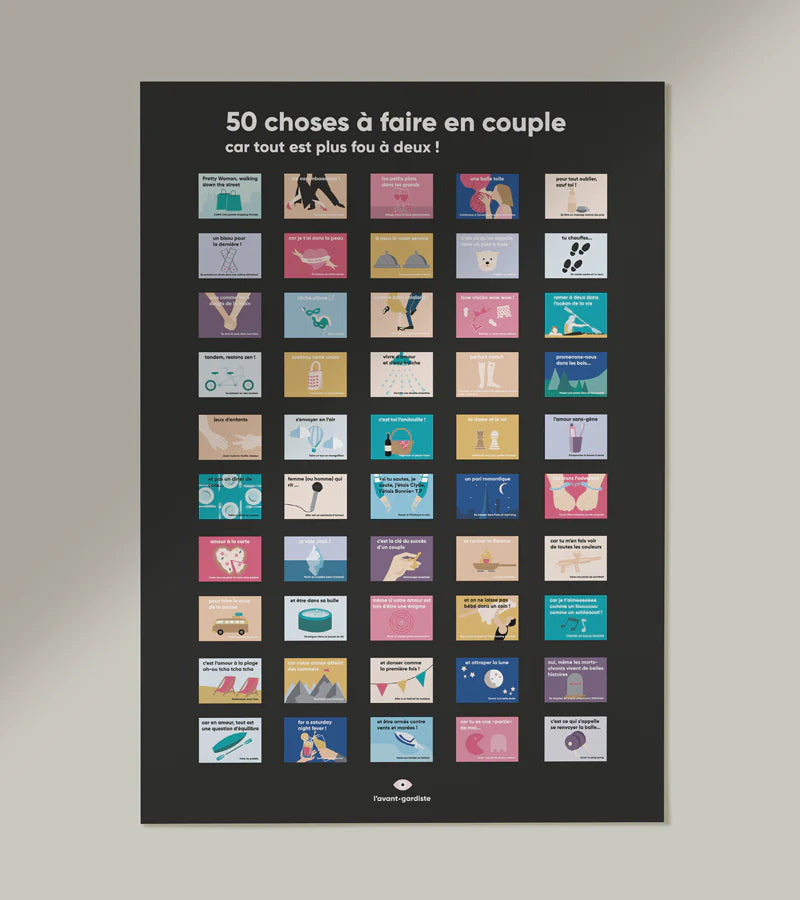 50 choses à faire en couple - Poster L’Avant Gardiste 