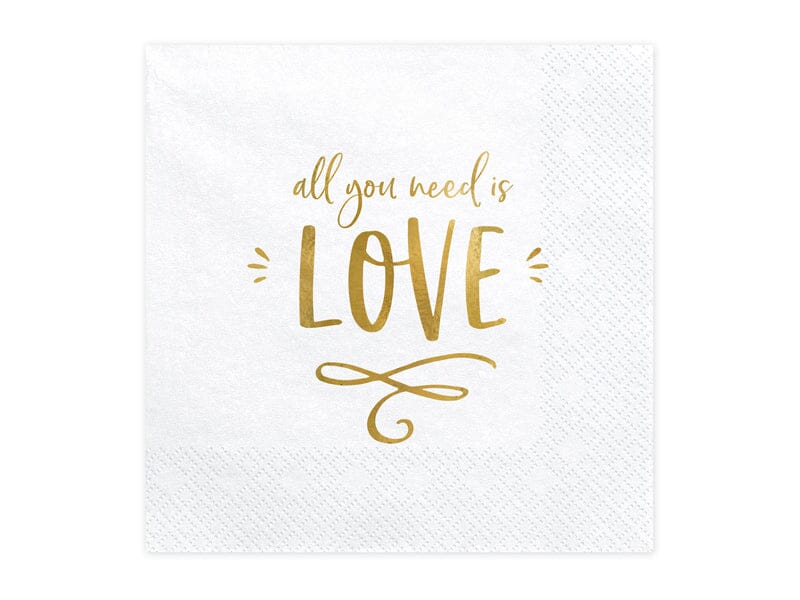 All you need is love - Pack de 20 serviettes PartyDeco 