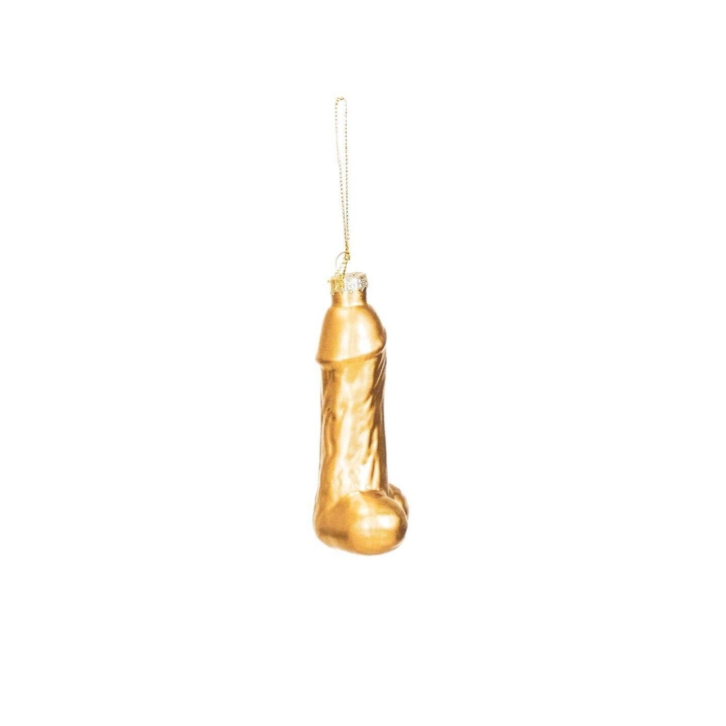 Cintre de Noël HV Golden Penis, lot de 2, verre, 3,5 x 6 x 10,5 cm Housevitamin bv 