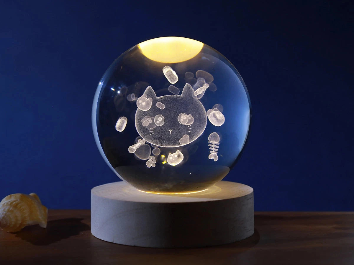 Crystal Ball Medium - Lampe de table LED boule de cristal iTotal Cat Lovers 