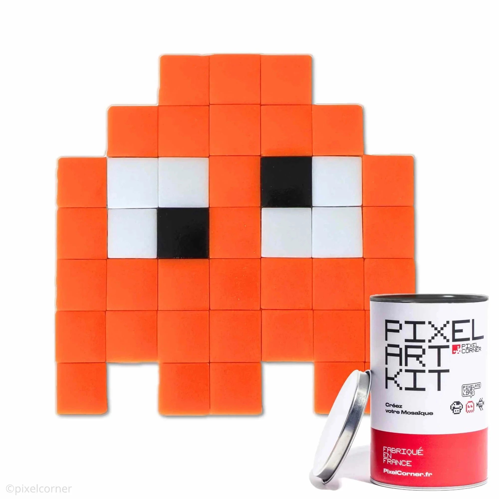 Pixel Corner – Kit De Pixel Art Little Alien(s) Rojo – Mosaico DIY Con Vidrio Reciclado