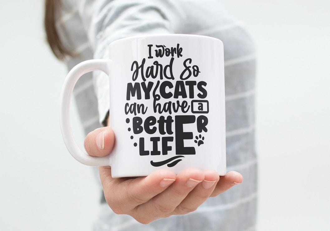 I work hard so my cats... - Mug en céramique 330ml Mugs Be Color 