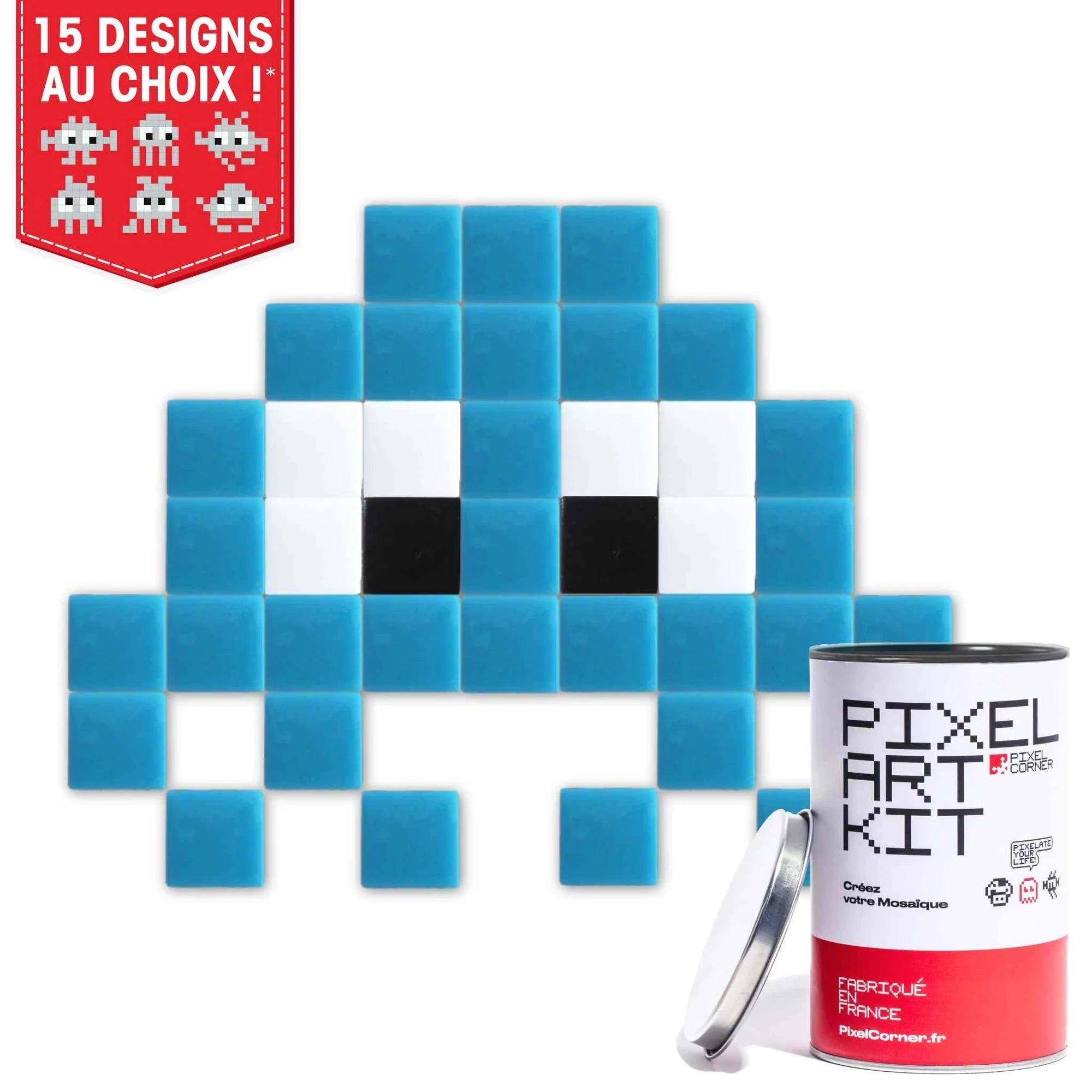 Little Alien - Art kit mosaïque Pixel Corner Bleu Clair 
