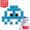 Little Alien - Art kit mosaïque Pixel Corner Bleu Clair 