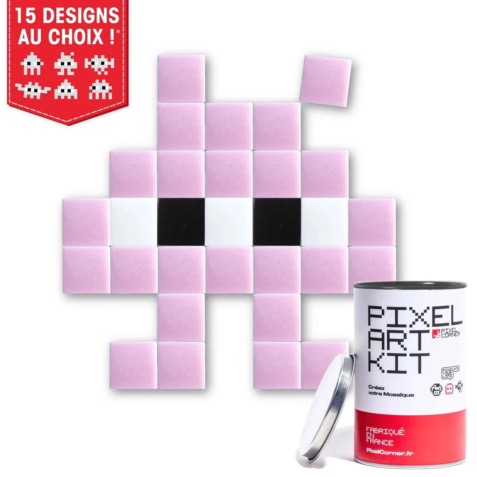 Tiny - Art kit mosaïque Pixel Corner Rose 