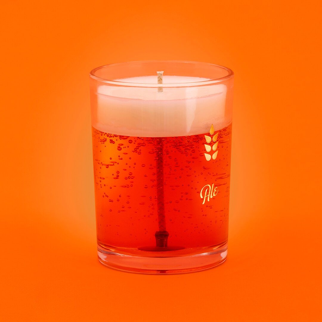 Beer Candle - Bougie Bougies Luckies of London Ale (orange) 