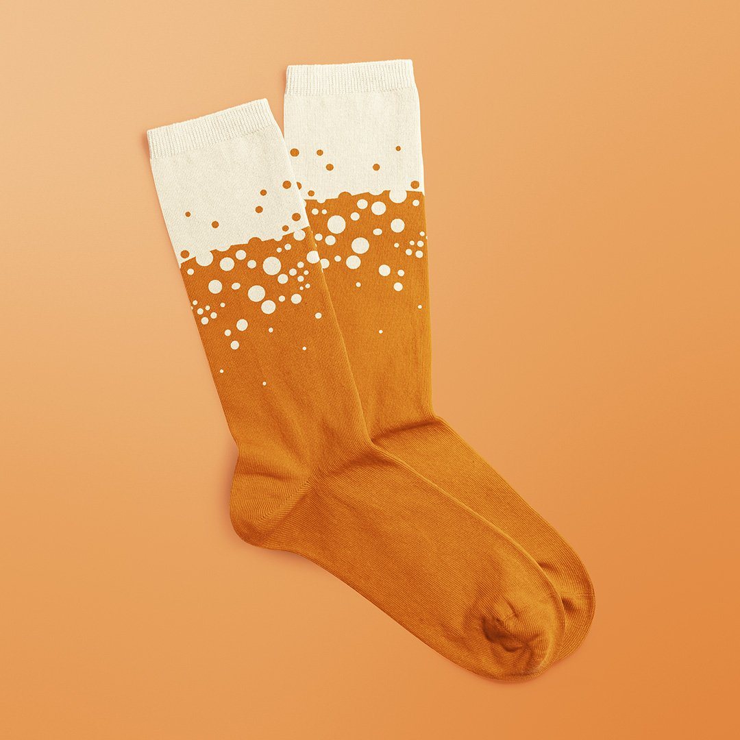 Craft Socks - Chaussettes bière Chaussettes Luckies of London Hazy IPA (Orange) 