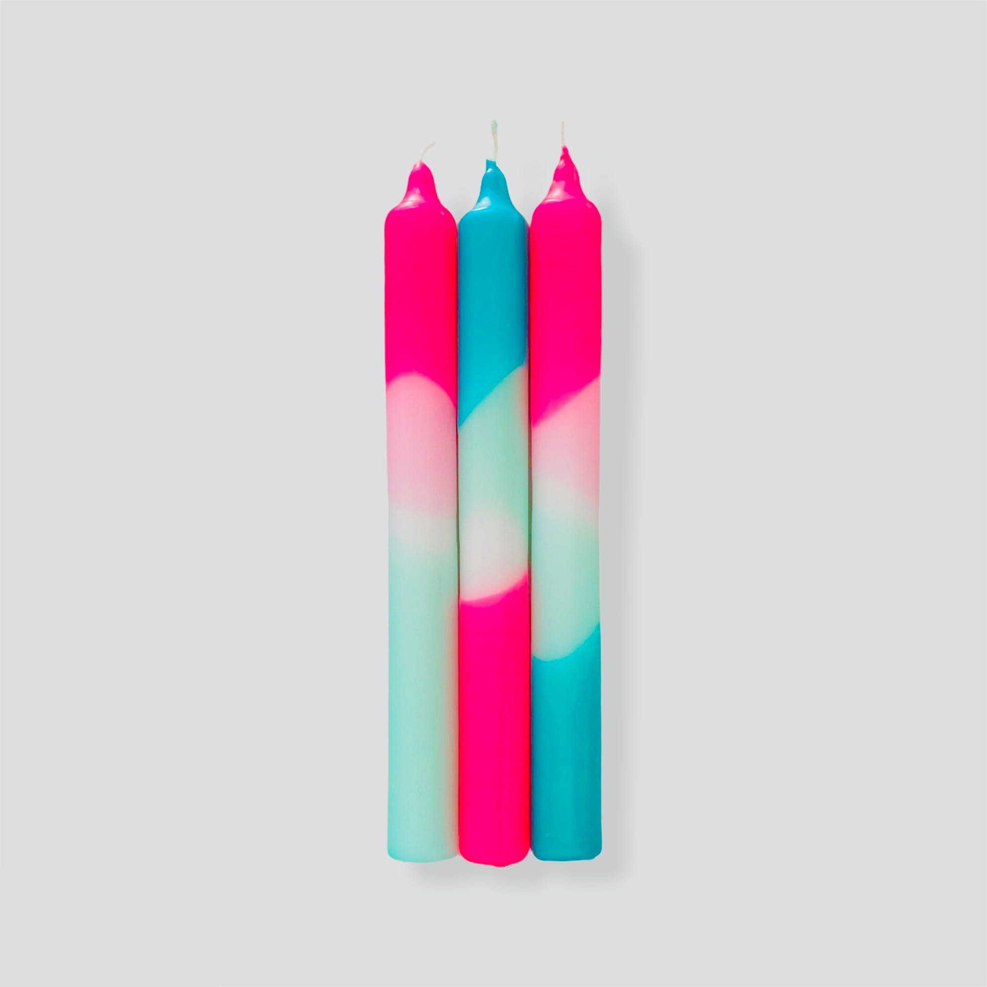 Dip Dye Neon - Bougie colorée x3 Pink Stories Peppermint Clouds 