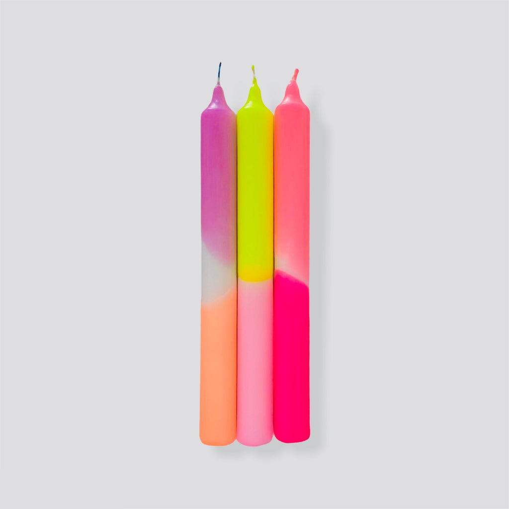 Dip Dye Neon - Bougie colorée x3 Pink Stories Summer Breeze 