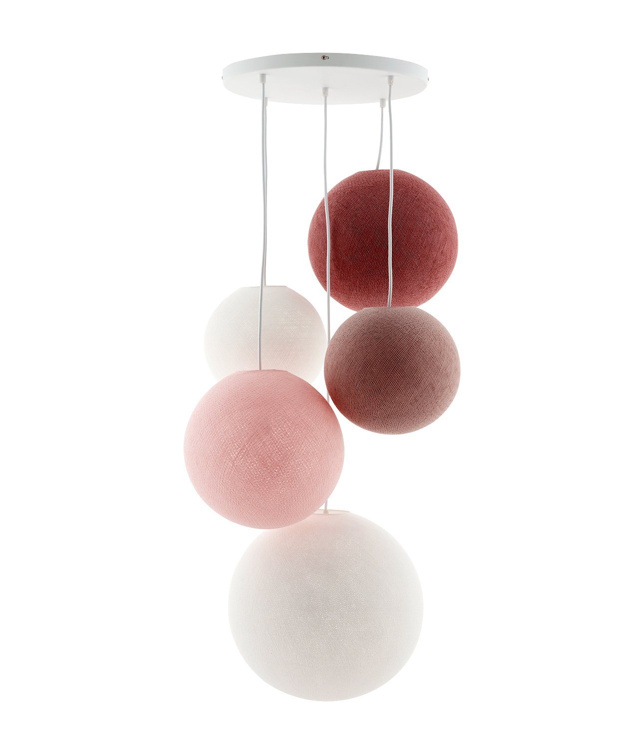 Dirty Rose - Suspension 5 globes Cotton Ball Lights 