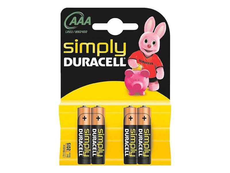 Duracell Simply AAA/LR03 - Pack de 4 piles Duracell 