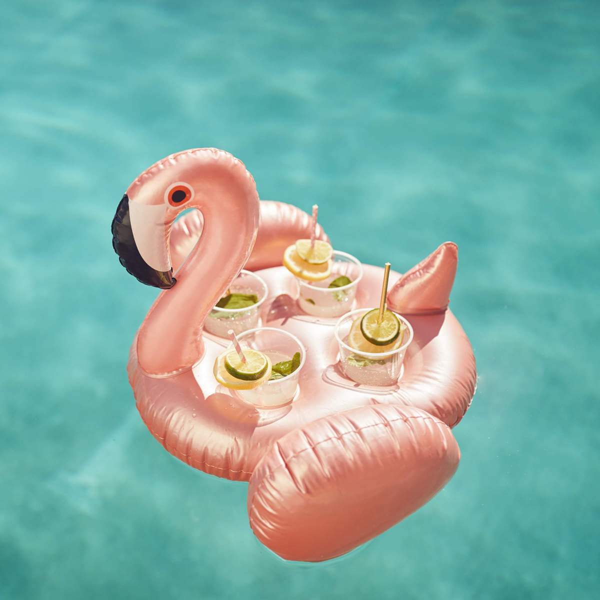 Flamingo Rose Gold - Porte boisson gonflable Sunnylife 