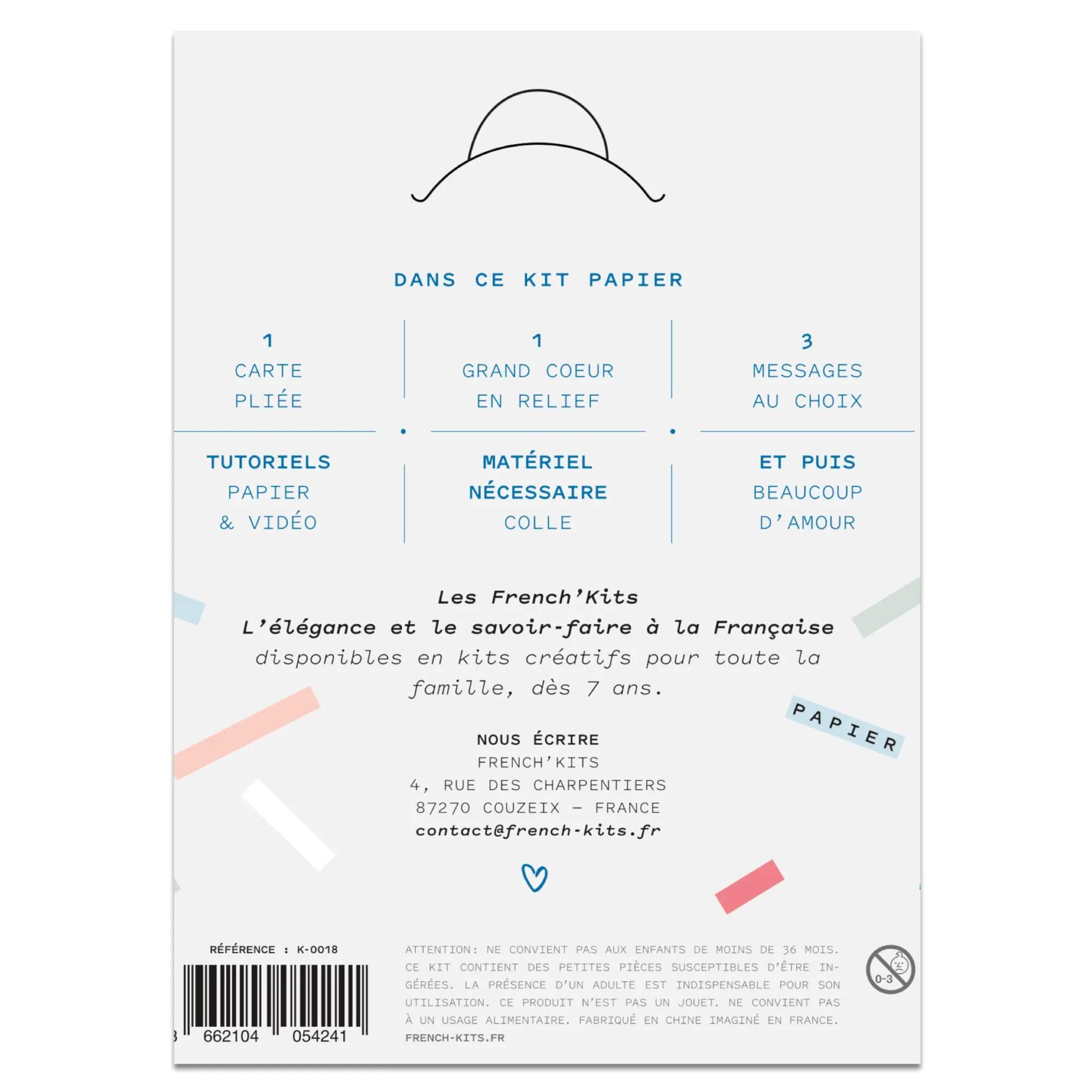 Le coeur pop-up - Carte postale DIY Les French Kits 