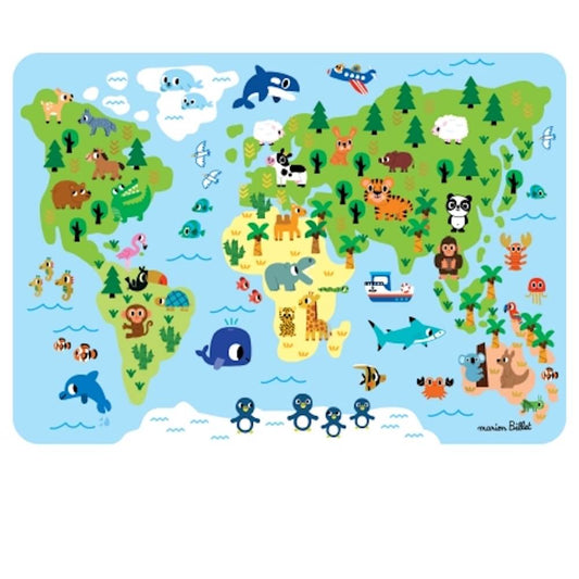 Le Monde - Set de table dorure Cartes d'art 