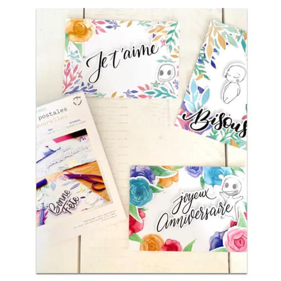 Les aquarelles - Cartes postales DIY Les French Kits 