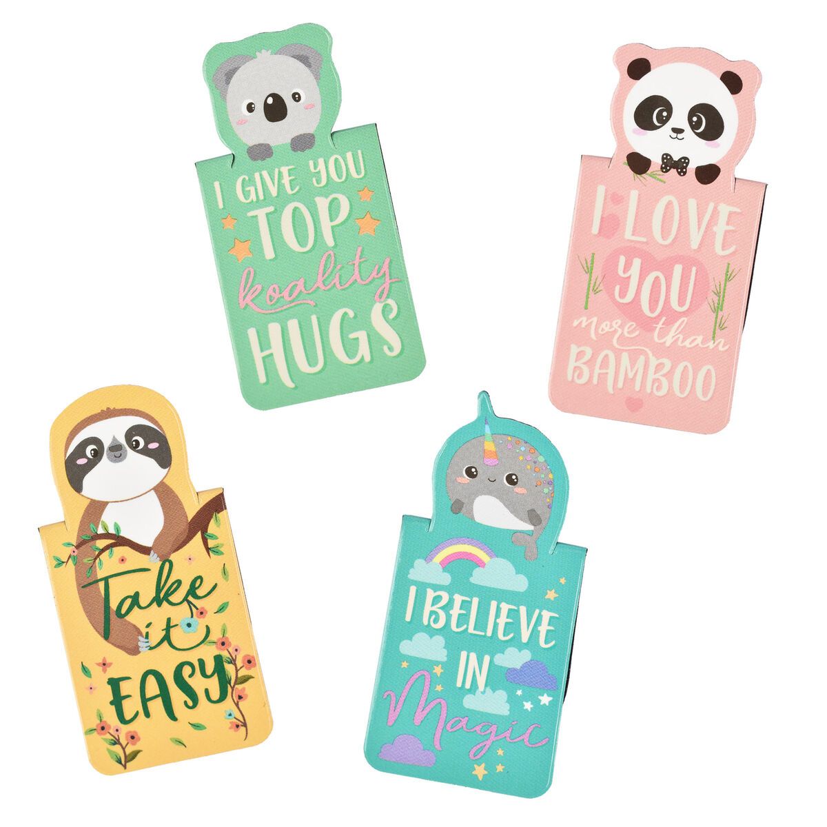 Never stop reading - Marque-pages magnétiques x4 Legami Animals 