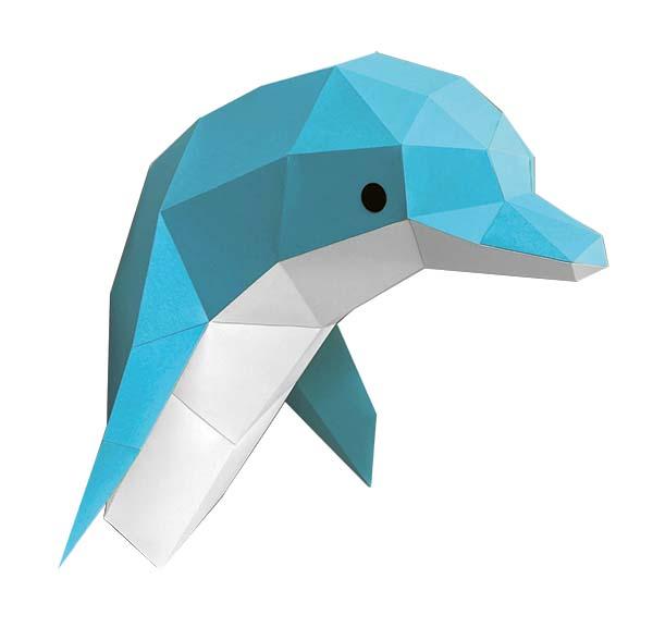 Paper Dolphin - Trophée en papier Assembli Maritime Blue 
