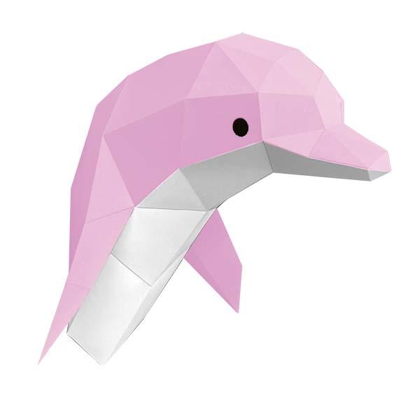 Paper Dolphin - Trophée en papier Assembli Rose 
