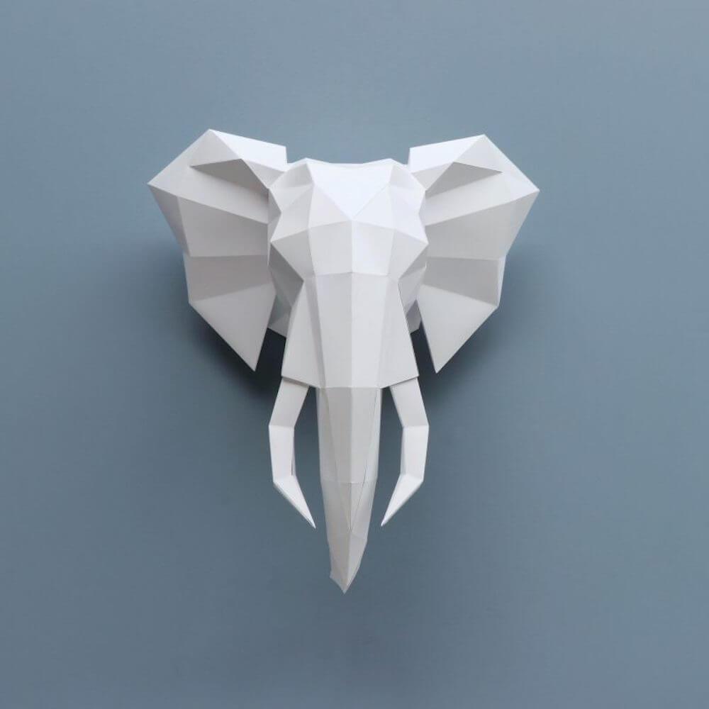 Paper Elephant - Trophée en papier Assembli 