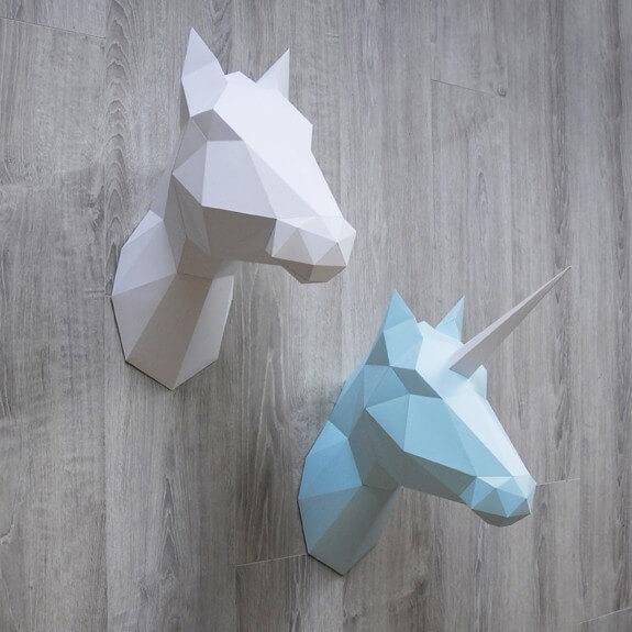 Paper Horse/Unicorn - Trophée en papier Assembli 