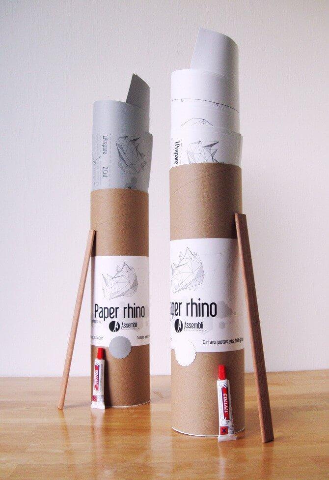 Paper Rhino - Trophée en papier Assembli 