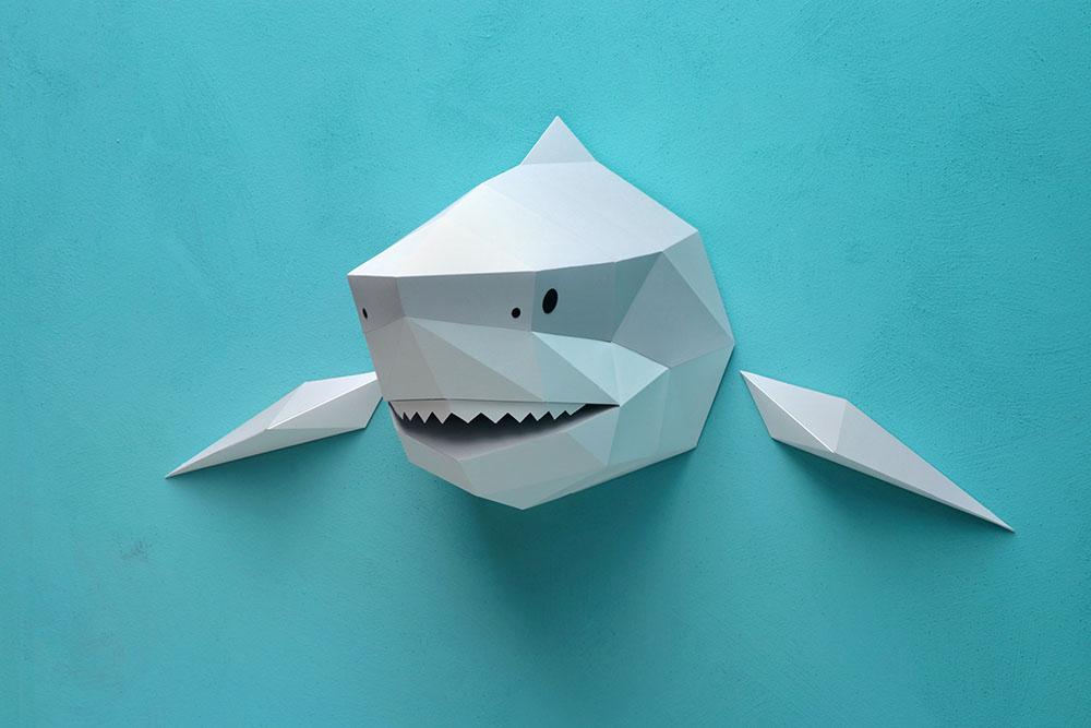 Paper Shark - Trophée en papier Assembli 