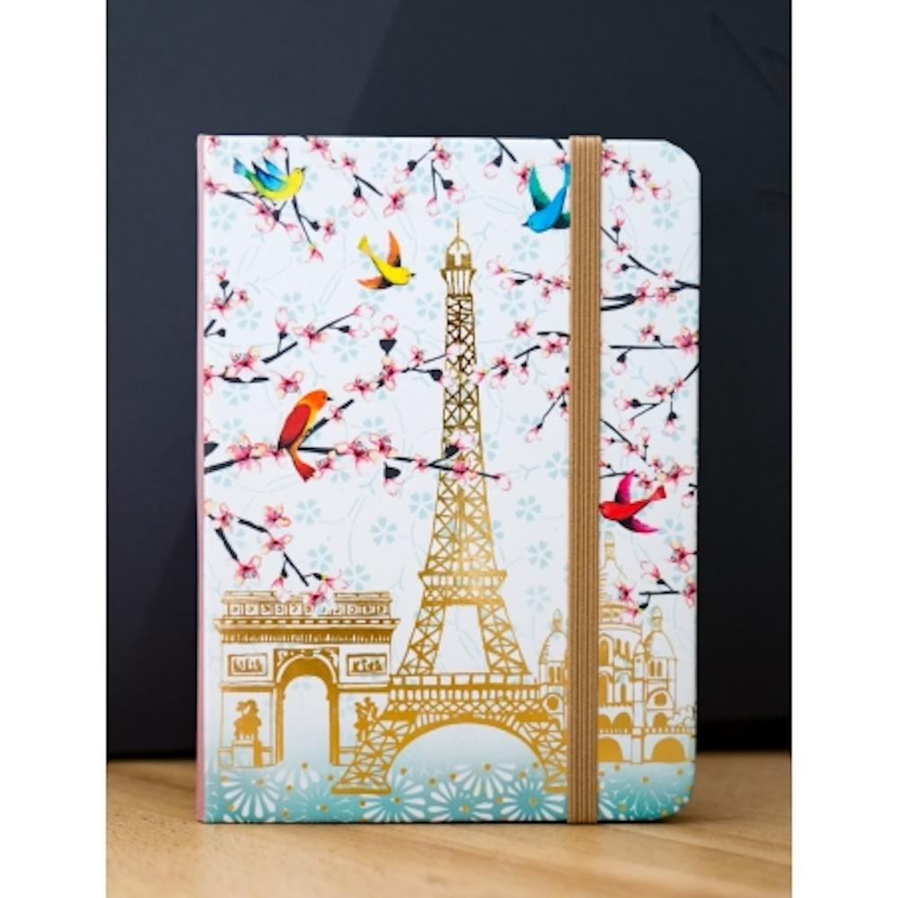 Paris cerisier - Carnet avec dorure 14x10cm 160 pages Cartes d'art 