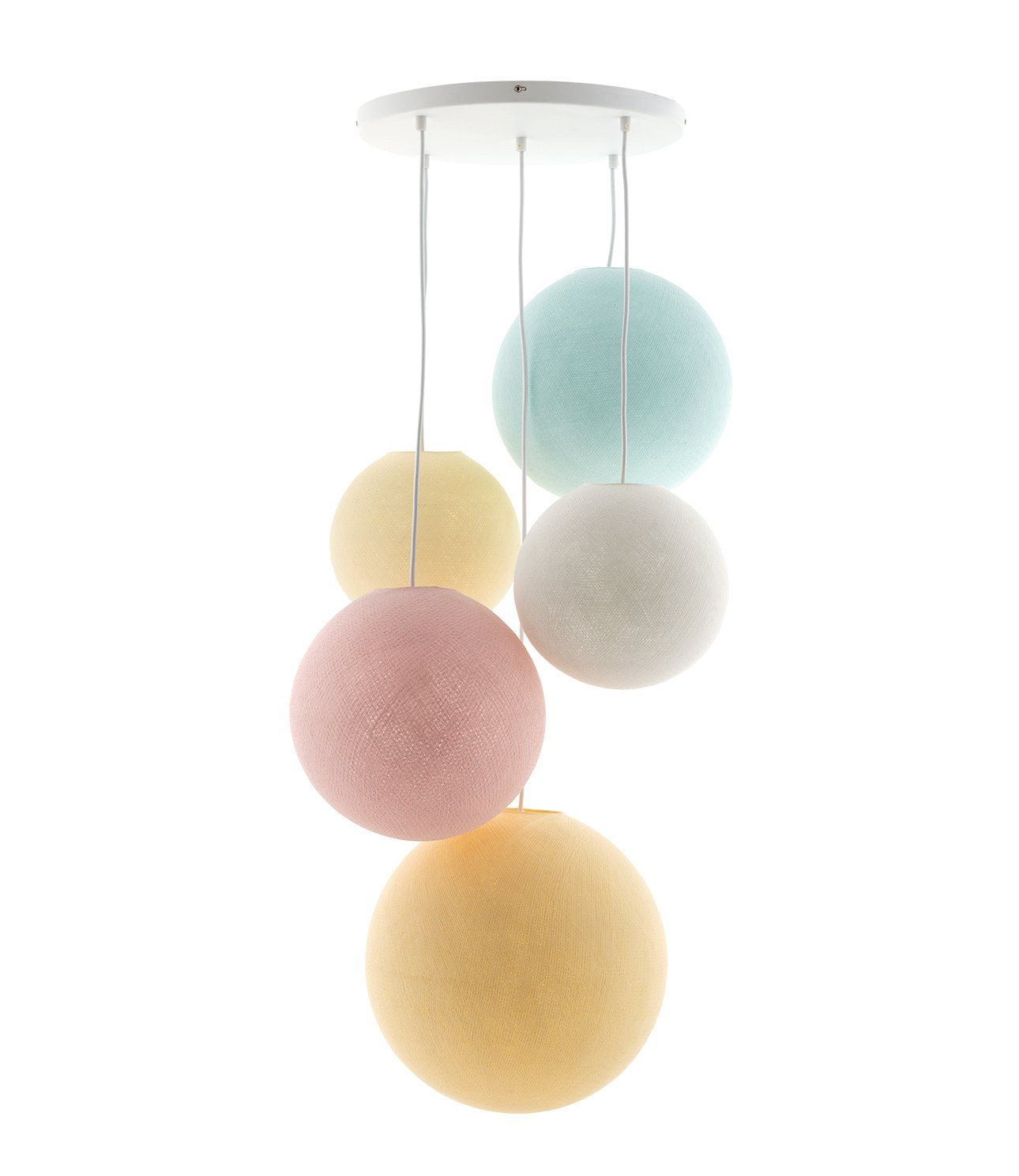 Pastel - Suspension 5 globes Cotton Ball Lights 