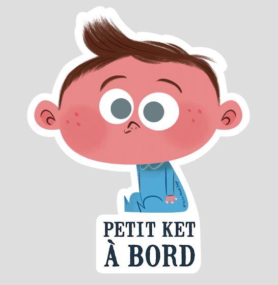 Petit·e Ket/Meï à bord - Sticker de voiture La Minute Belge Ket 