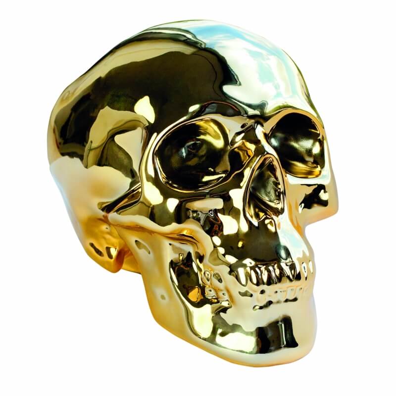 Skull - Tirelire dorée Invotis 