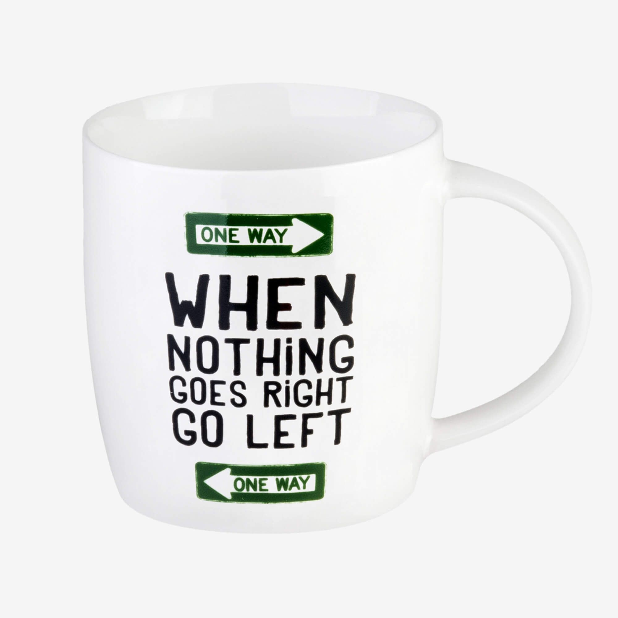 When nothing goes right, go left - Mug en porcelaine Legami 